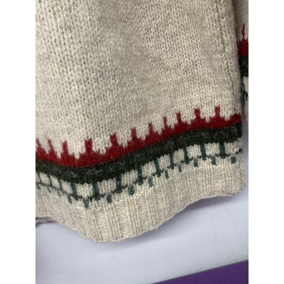 Moda Int'l Women’s Large Wool Cream Green Red Purple Stains On Collar - Picture 2 of 9